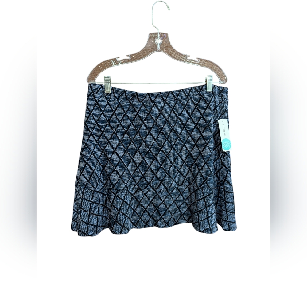 Margaret M Christable Stitch Fix Blue Black Diamond Textured Skirt Sz XL *NWT